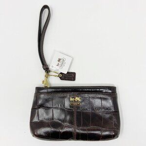 COACH | Madison Embossed Crocodile Leather Medium Wristlet NWT